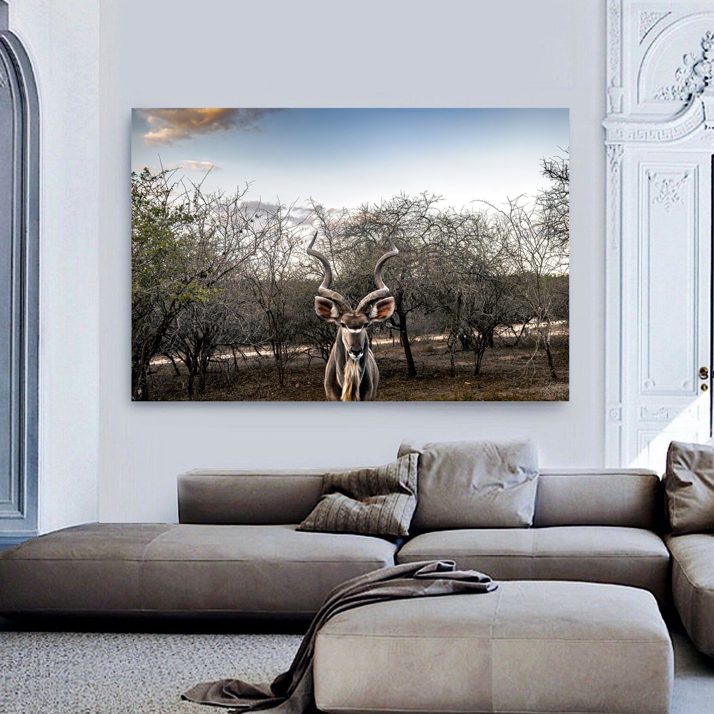 Kudu Deadlock Canvas | Stretched onto Wooden Frame