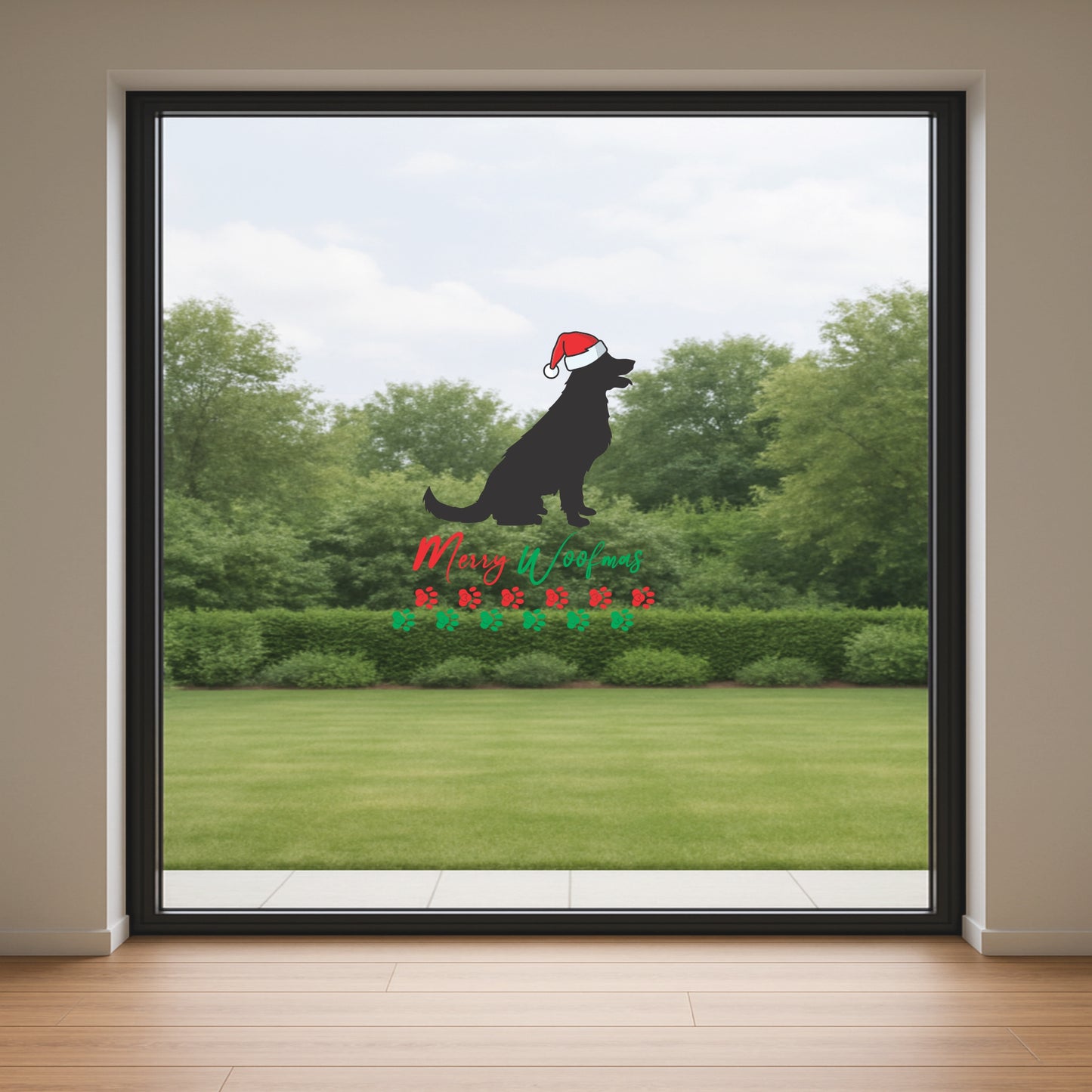 Merry Woofmas Glass/Wall Sticker | Gloss Vinyl print