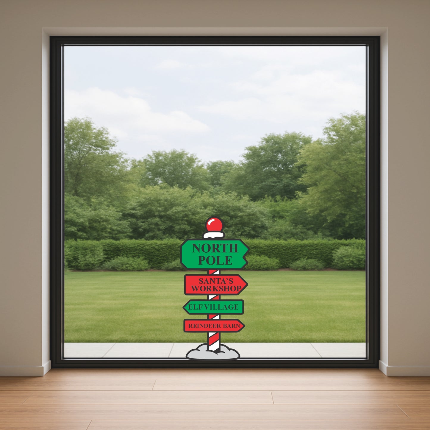 North Pole Sign Glass/Wall Sticker | Gloss Vinyl print