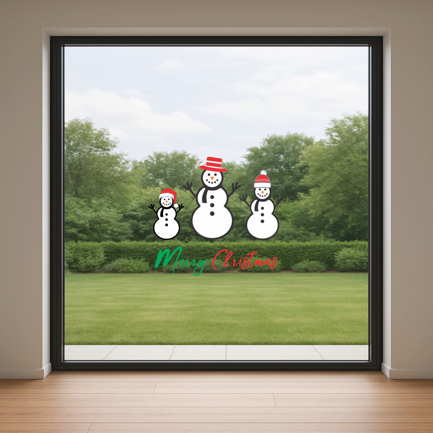 Snowman Family Glass/Wall Sticker | Gloss Vinyl print