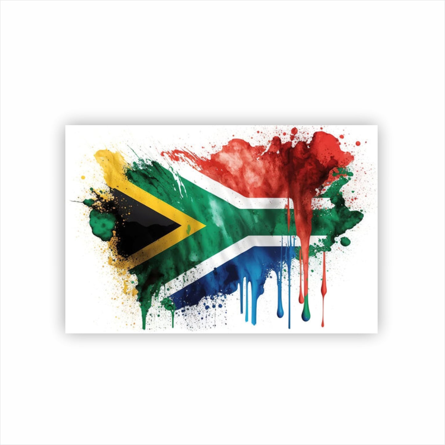 South African Flag Painting Fridge Magnet