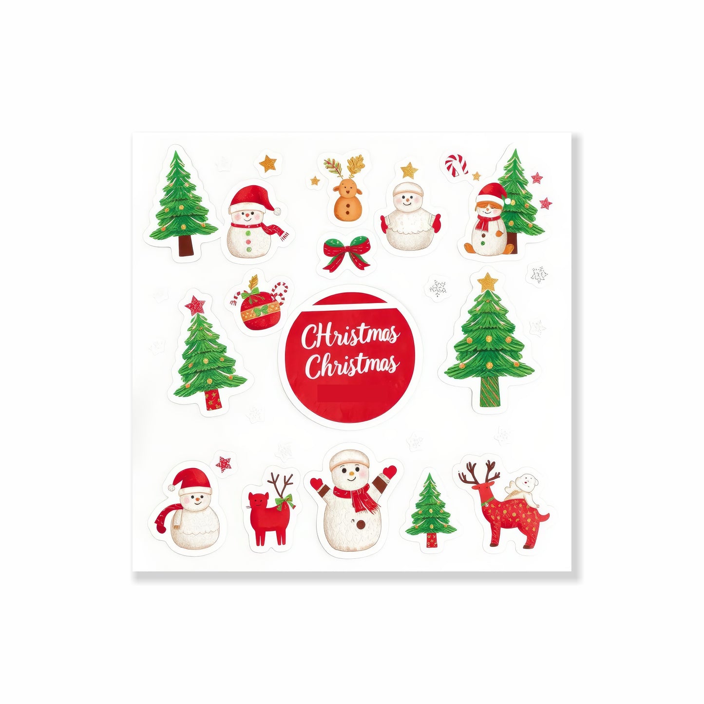 Red and Green Christmas Sticker Sheet | Gloss Vinyl print