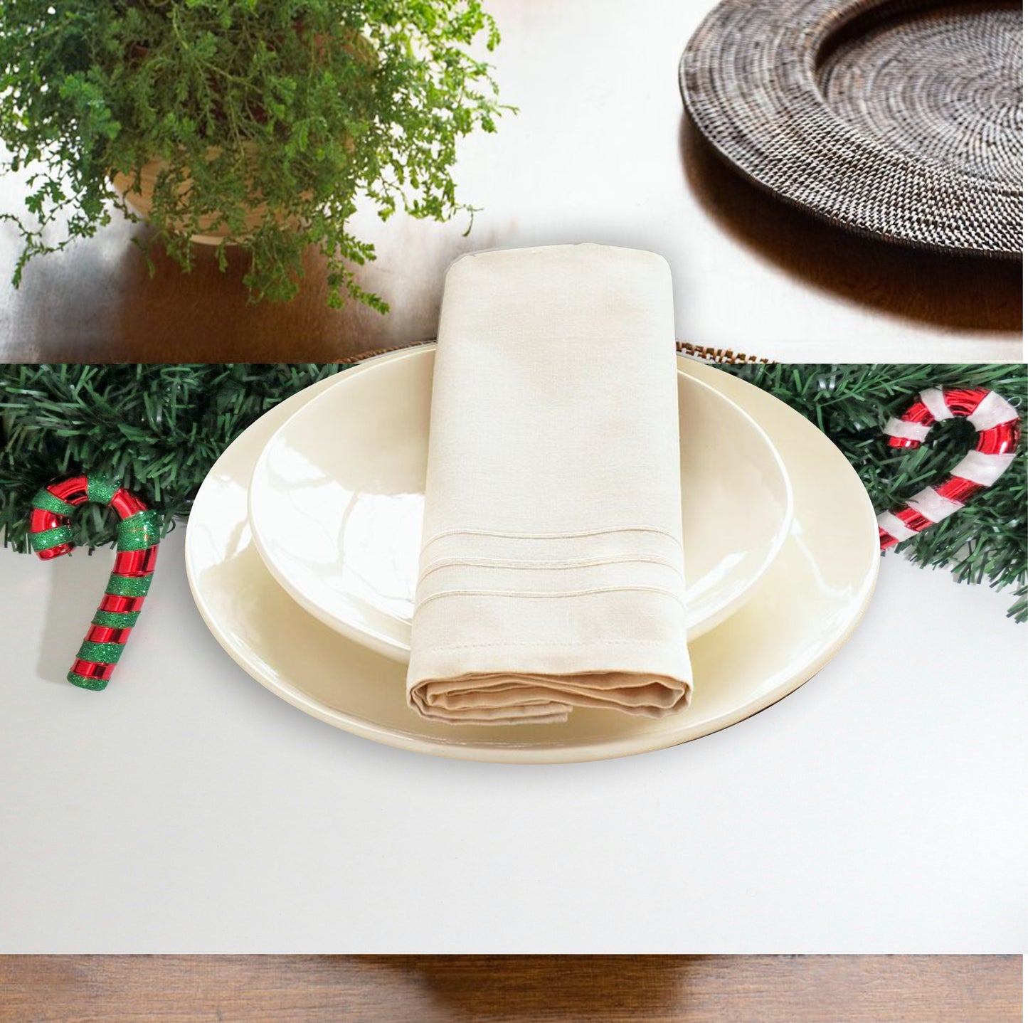 Green Christmas Placemats | Set of 4 | PVC
