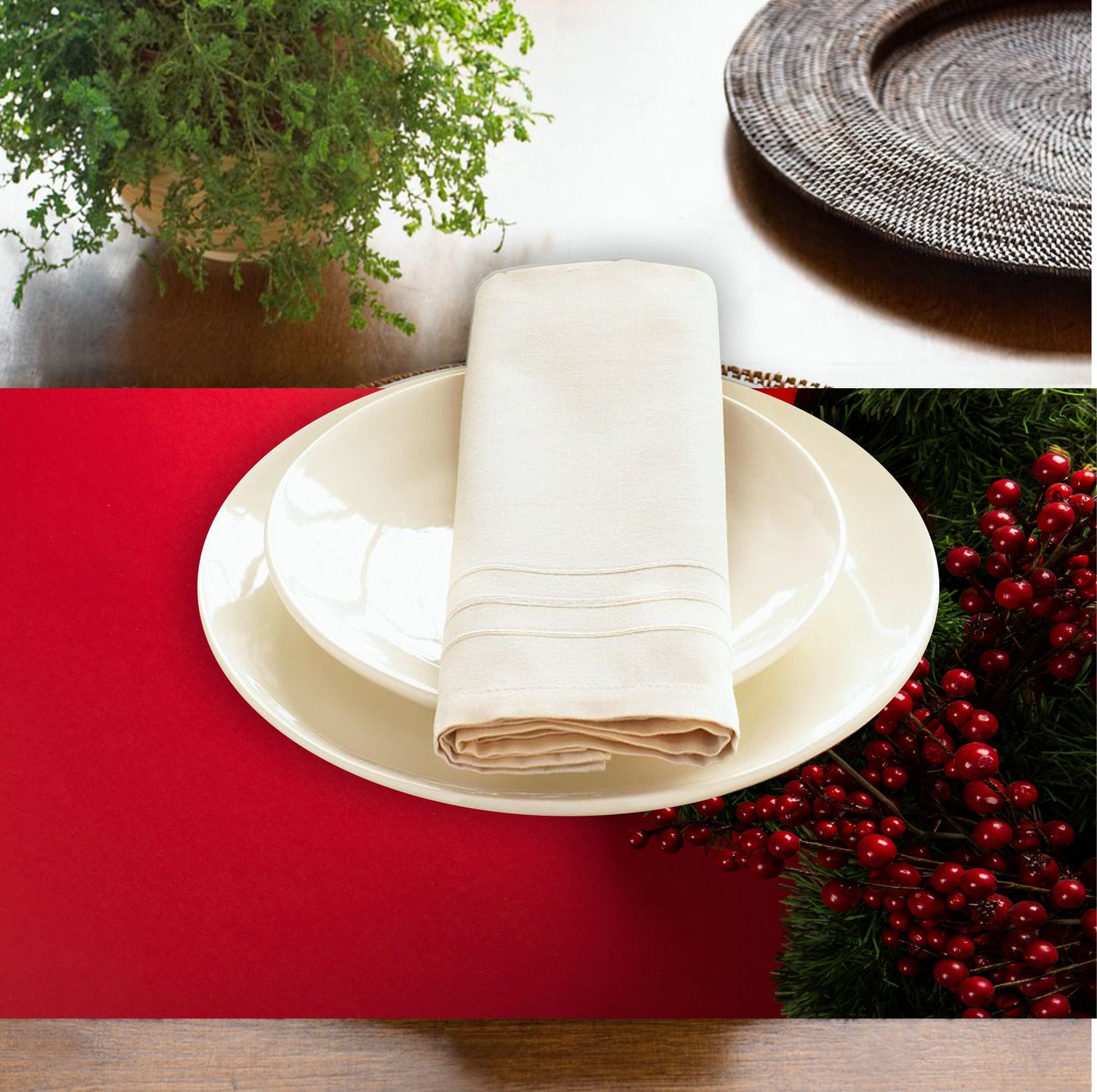 Red Christmas Placemats | Set of 4 | PVC