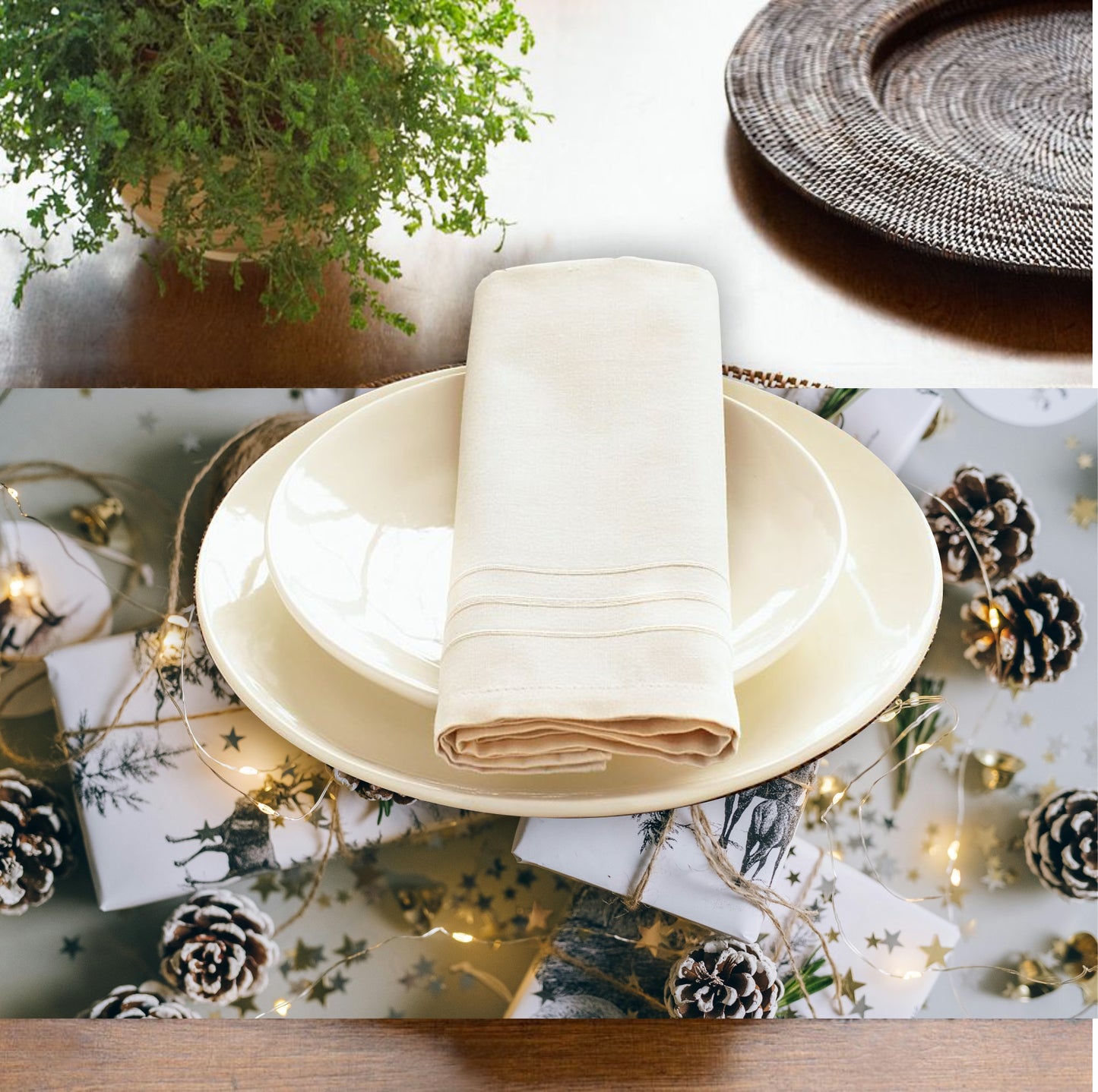 Acorn Christmas Placemats | Set of 4 | PVC