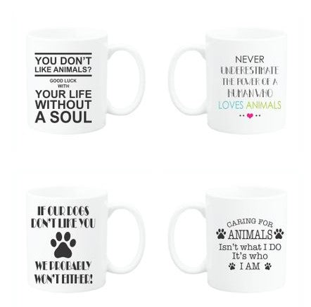 Animal Lover Mug Set (x4)