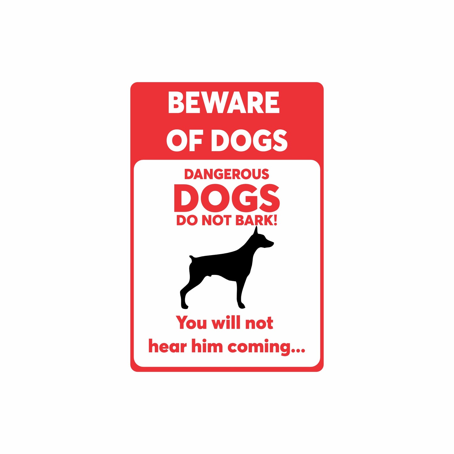 Doberman Dog | Property Warning Steel Sign | 300mm x 200mm
