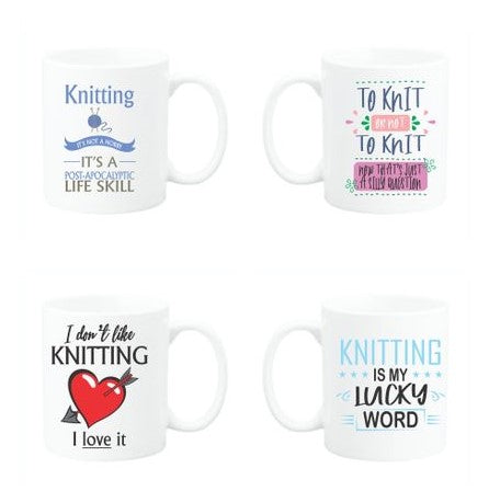 Knitting Coffee Mug Set - Set of 4