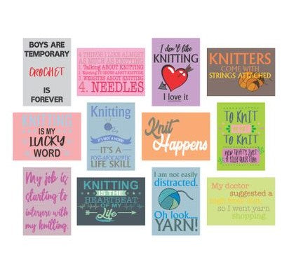 Knitting Theme Wall Signs Steel