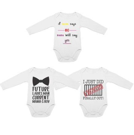 Long Sleeve Onesies - Set of 3 | Future Ladies Man