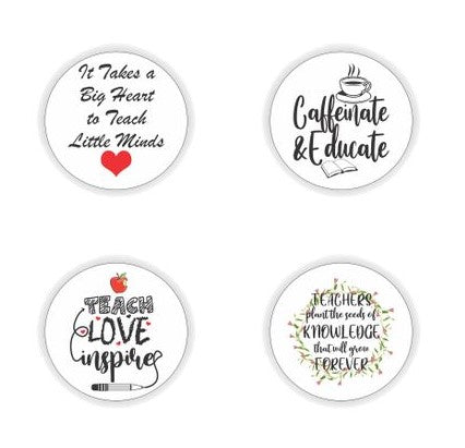 Teacher Theme Coaster Set - Set of 4