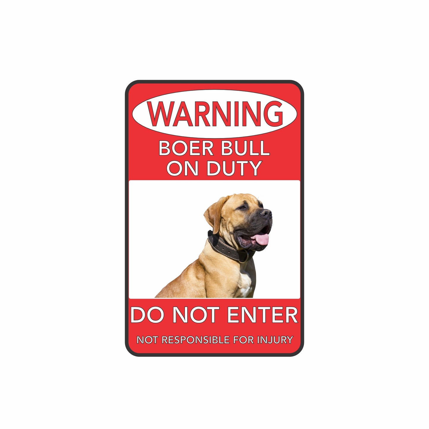 Boer-bull Dog Warning Sign | Property Warning Steel Sign | 300mm x 200mm