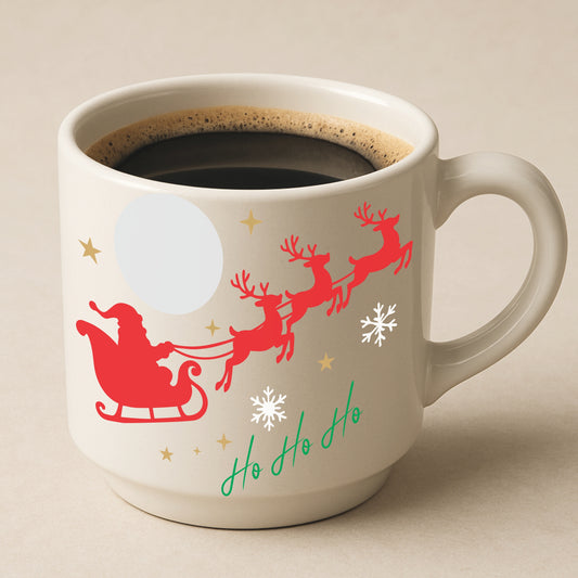 Santa Claus Christmas Coffee Mug | White Enamel Mugs