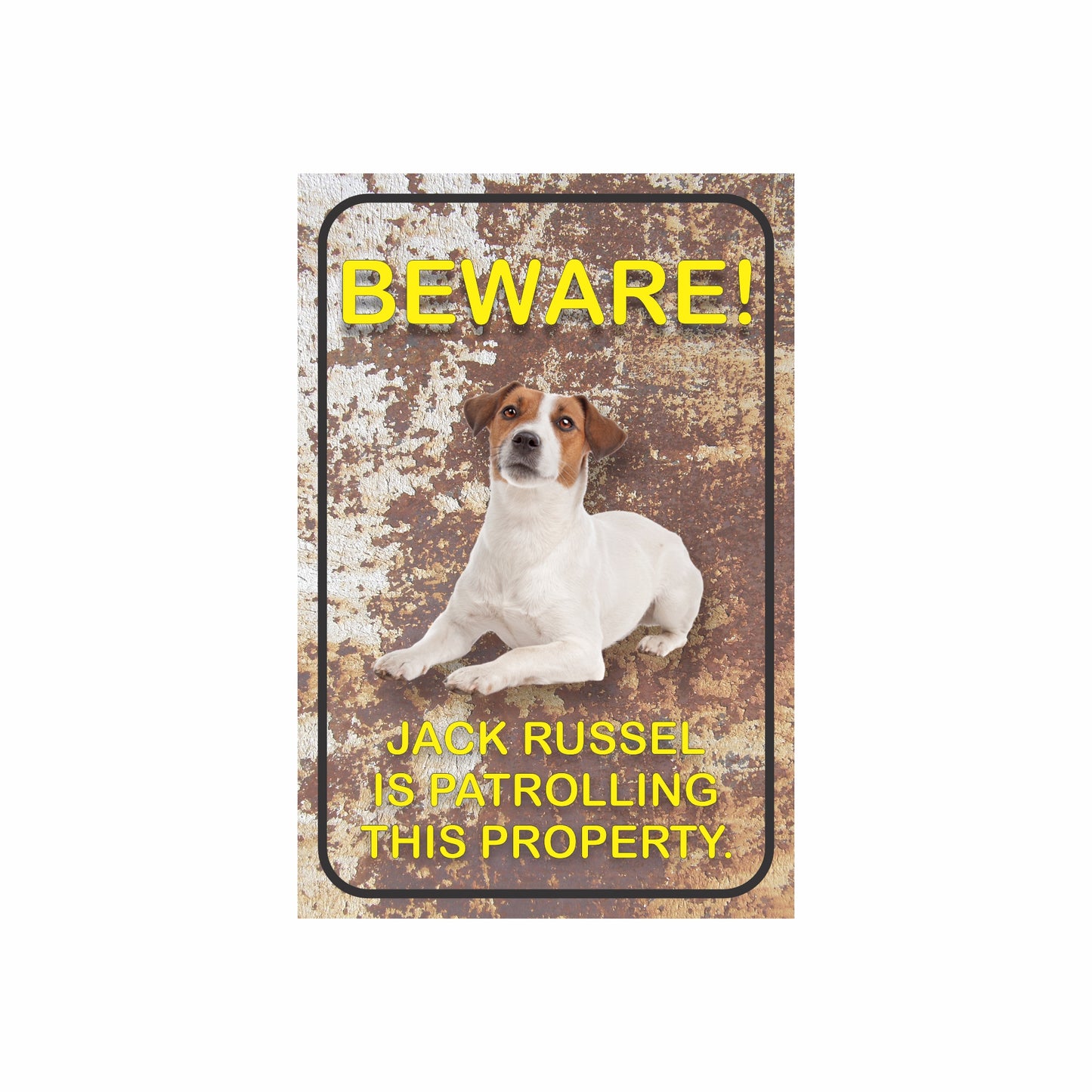 Jack Russel Dog  | Property Warning Steel Sign | 300mm x 200mm