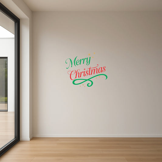 Merry Christmas Glass/Wall Sticker | Gloss Vinyl print