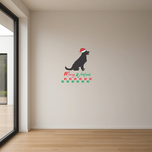 Merry Woofmas Glass/Wall Sticker | Gloss Vinyl print