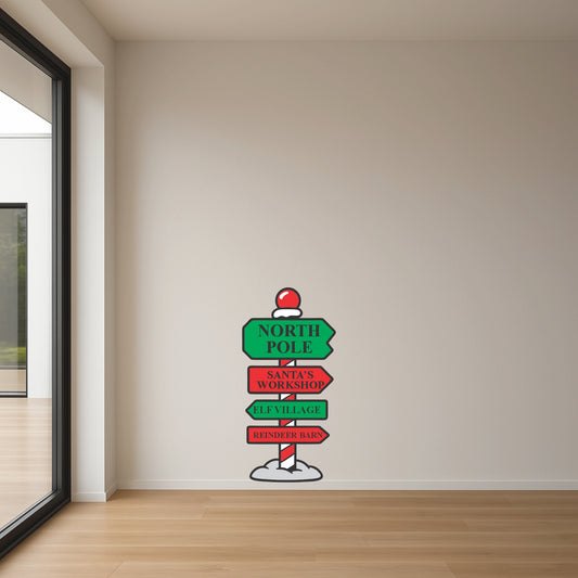 North Pole Sign Glass/Wall Sticker | Gloss Vinyl print