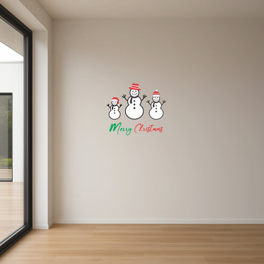 Snowman Family Glass/Wall Sticker | Gloss Vinyl print