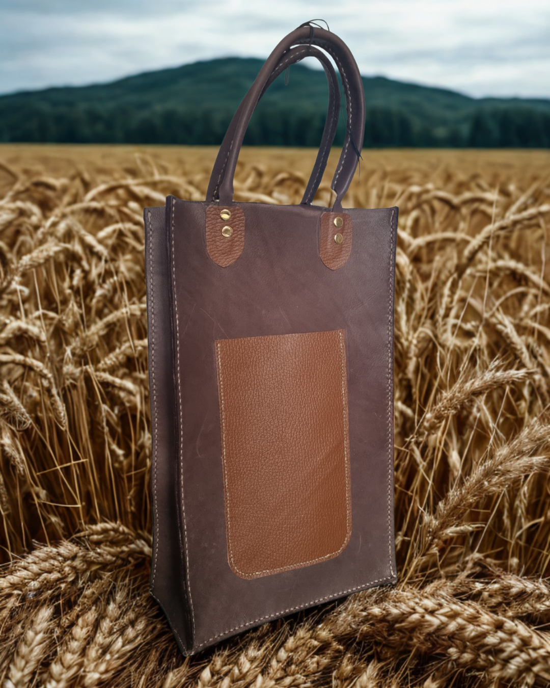 Leather Wine Bag | Double