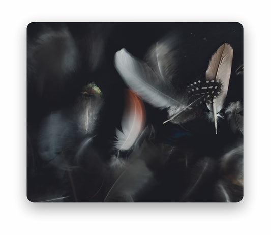 Feathers in Darkness Mouse Pad