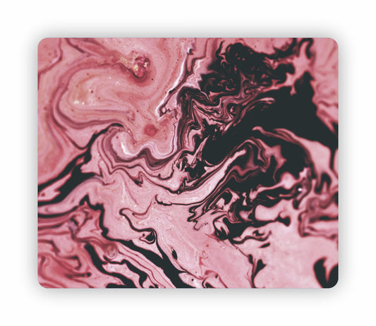 Pink and Black Paint Mixture Mouse Pad